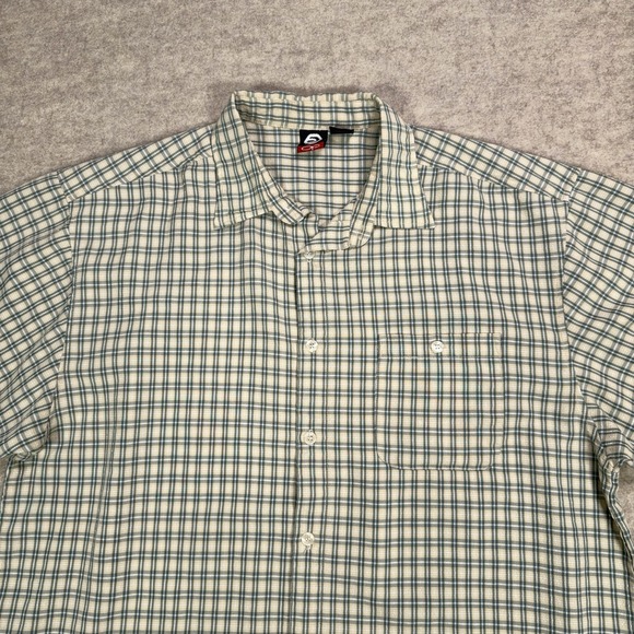 Vtg Ocean Pacific OP Shirt Mens Large Green Yellow Plaid Button Up Skate Surf - Picture 2 of 10